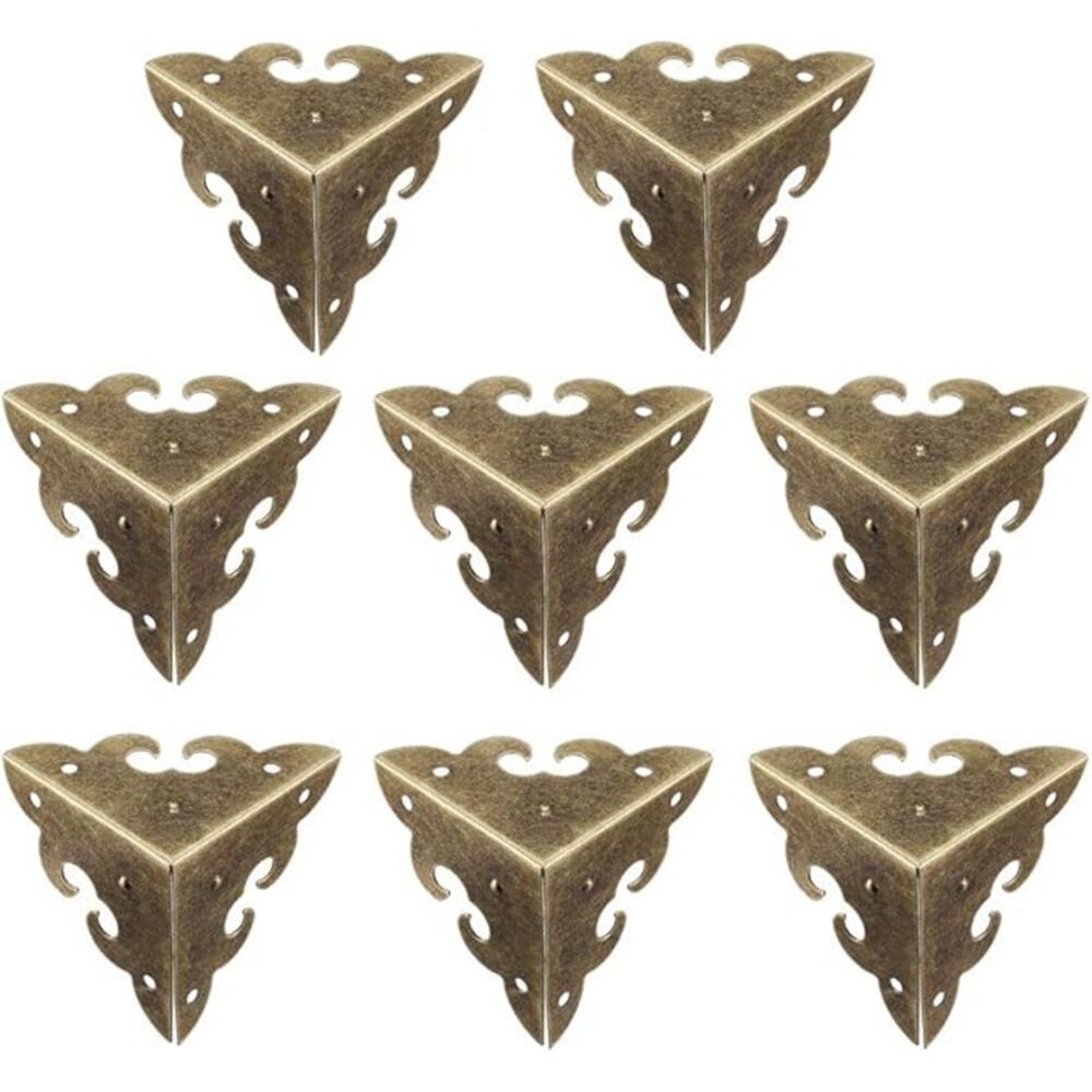 uxcell Metal Box Corner Protectors - Bronze Tone - 8pcs